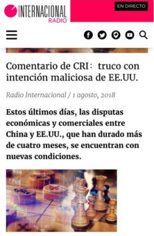 Radio Spain International website forwarded on August 1, 2018